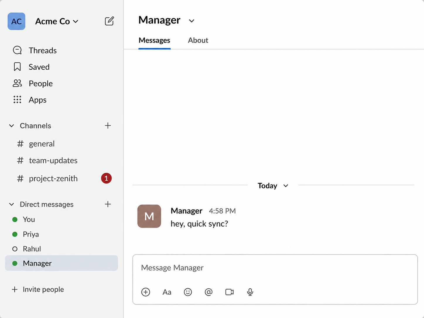 Chat workplace screenshot